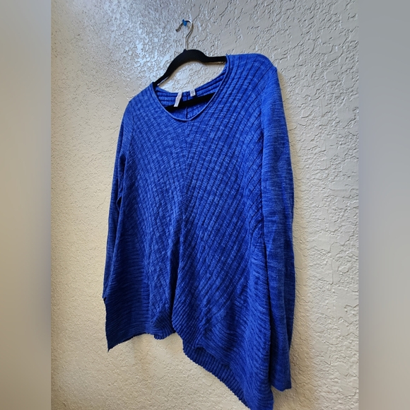 Beatrix OST Cobalt Blue V Neck Asymmetrical Sweater/Top , Size Small - Picture 3 of 8
